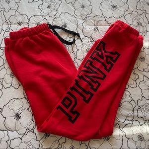 Red PINK Sweatpants